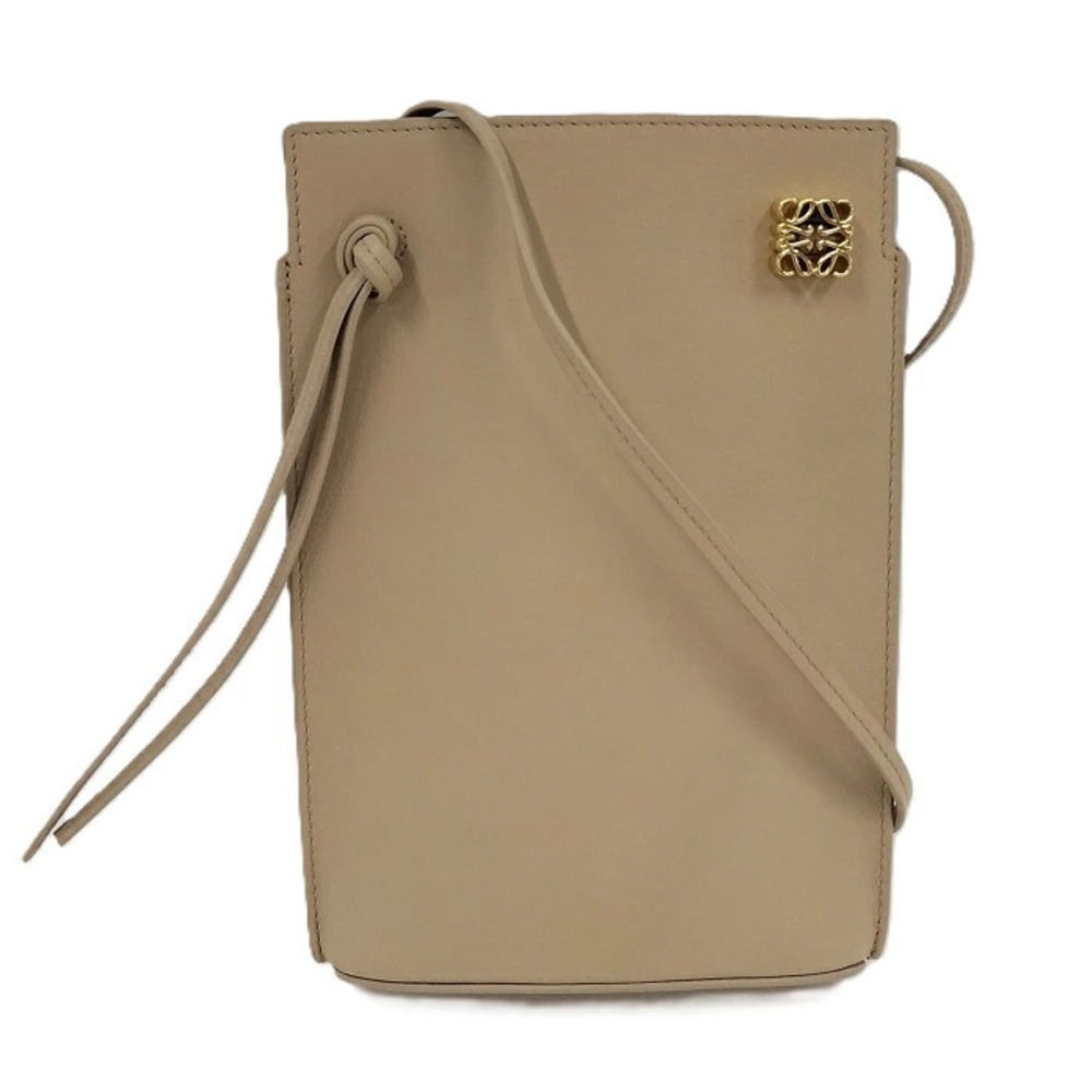 Loewe Shoulder Bag Dice Pocket Leather Beige